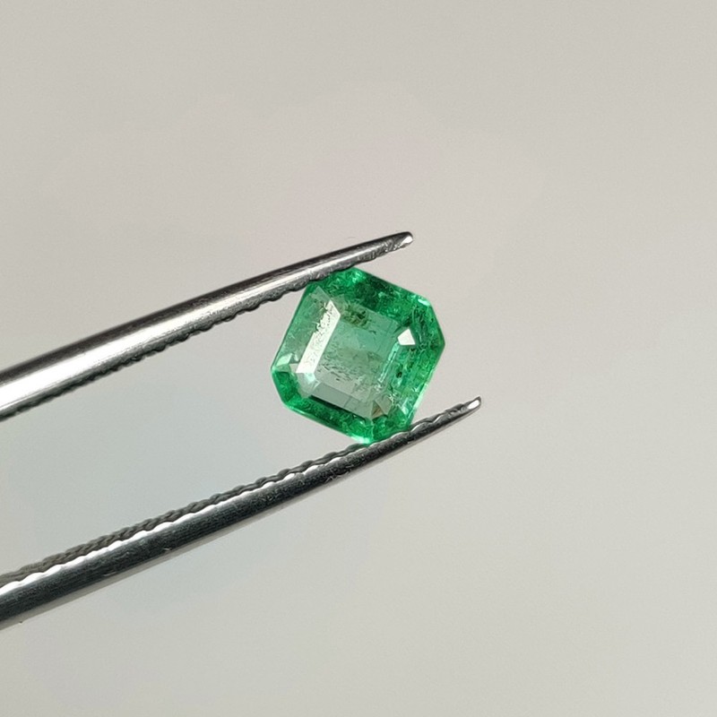 0.74 Ct Natural Zambian Green Emerald Good Luster Square Octagon Cut - G- 158