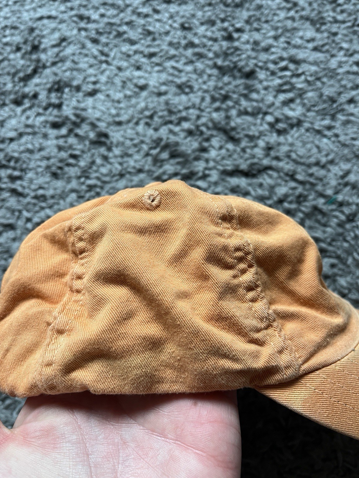 Cappello Polo Vintage Ralph Lauren Berretto Cinghia Schiena Arancione Pony Regolabile Baseball Uomo