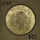 1934 Peace Dollar High Grade Silver Dollar Better Eye Appeal