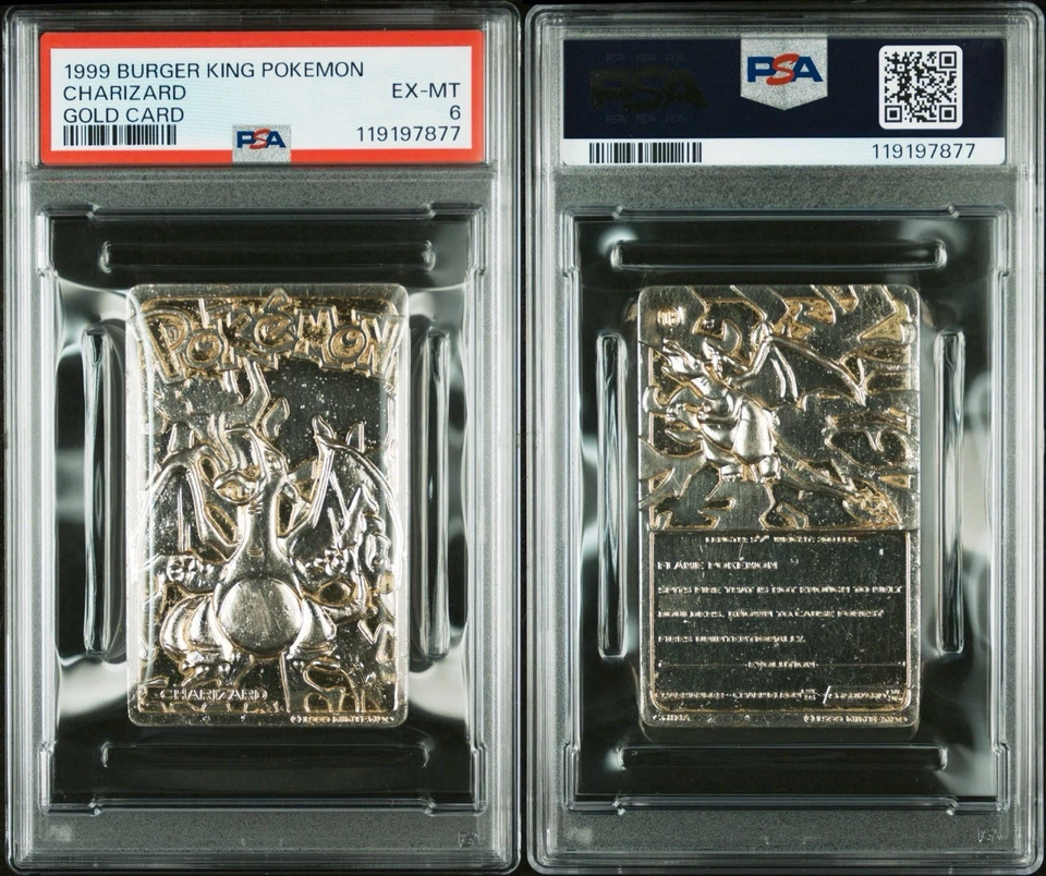Charizard Pokemon Card Burger King 23K Gold Plated + COA Nintendo WOTC PSA 6 - Image 3 of 4
