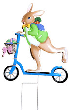 Set of 7 Metal Easter Yard Stakes, Bunny, Easter Eggs, Easter Chicks, Kitty