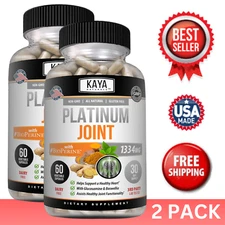 (2 Pack) Platinum Joint, Pain Relief, Joint Support, Anti Inflammatory, Turmeric
