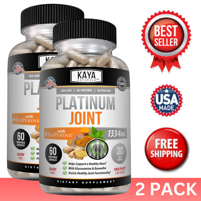 (2 Pack) Platinum Joint, Pain Relief, Joint Support, Anti Inflammatory, Turmeric