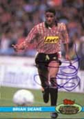 Brian Deane - Sheff Utd - Signed Trading Card - COA - (24009)