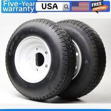 Set of 2 4.80-8 4.80x8 Trailer Tires with 8&quot; Rims 5 Lug on 4.5&quot; Load Range C US