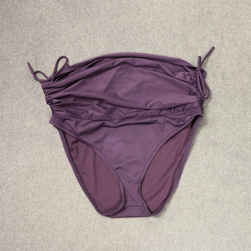 Bisou Bisou Michelle Bohbot Swim Bottoms Skirted Ruched-Tie-Sides Purple L - Picture 7 of 13