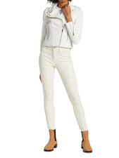 Nwt $595 Lamarque Silver Studded White Leather Moto Jacket Us Size 6