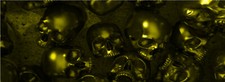 3D Skull Pile Motorcycle Scooter Bike Grunge Graphic Vinyl Decal Car Wrap Yellow