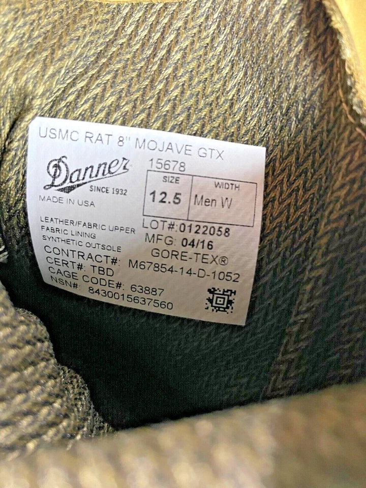 USMC Military Danner GORETEX 8" RAT Boots GTX MOJAVE 15678 NIB 4N, 4R, 4.5N, 5R - Image 2 of 4