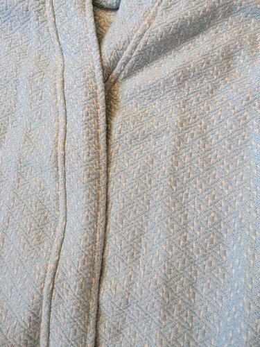 Jennifers Hamam Turkish Cotton Bath Robe Blue & White, Tassels - Picture 16 of 16