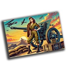 nice vintage woman military retro WW2 Photo Glossy 4 6 in 36
