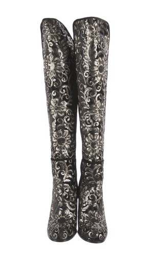 Stuart Weitzman Velours Sequin Brodé ￼ Imprimé Floral Bottes Tout Jill Neuf 6 ❤️ - Photo 6 sur 8