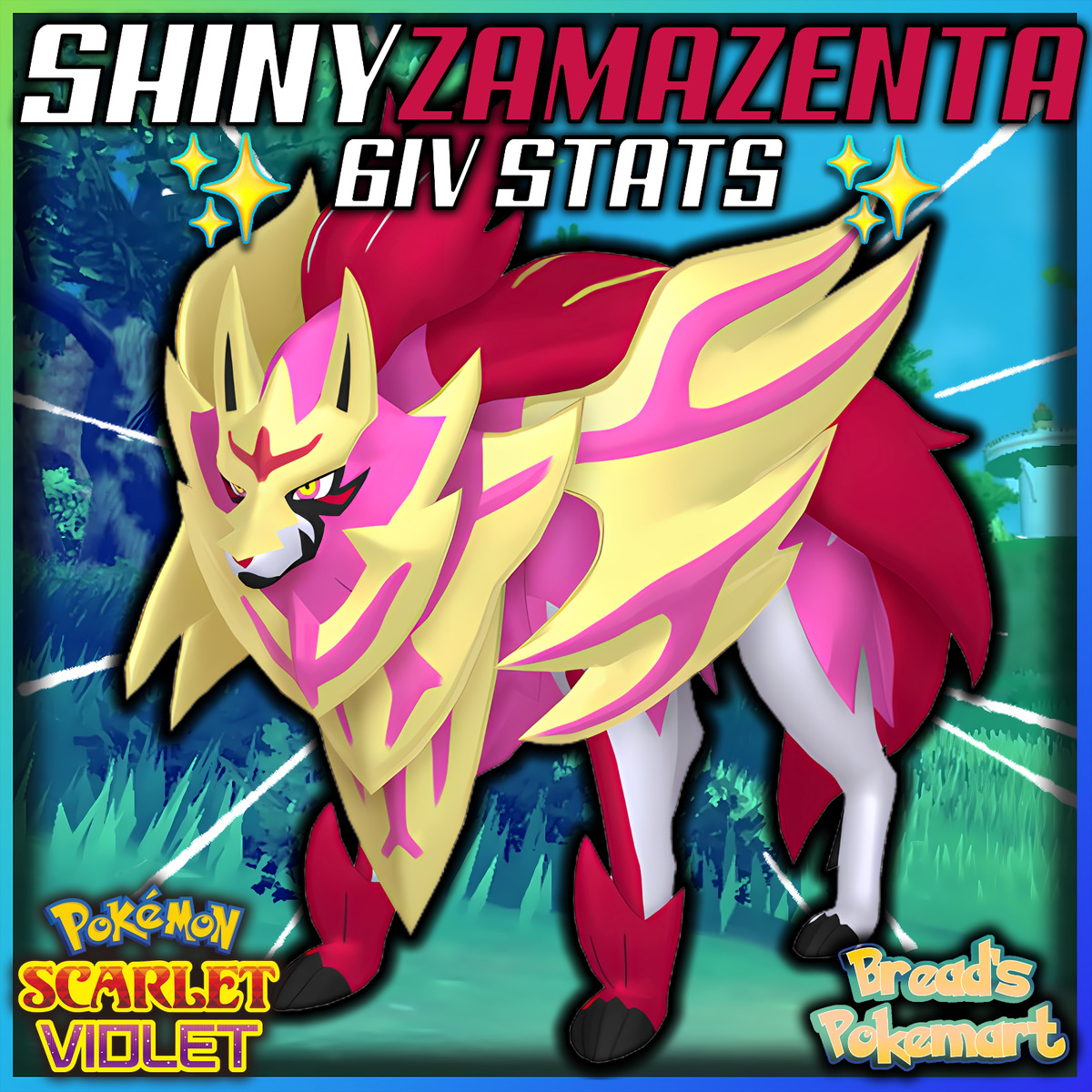 Zamazenta Shiny 6IV All TMs Learned Pokemon Scarlet & Violet