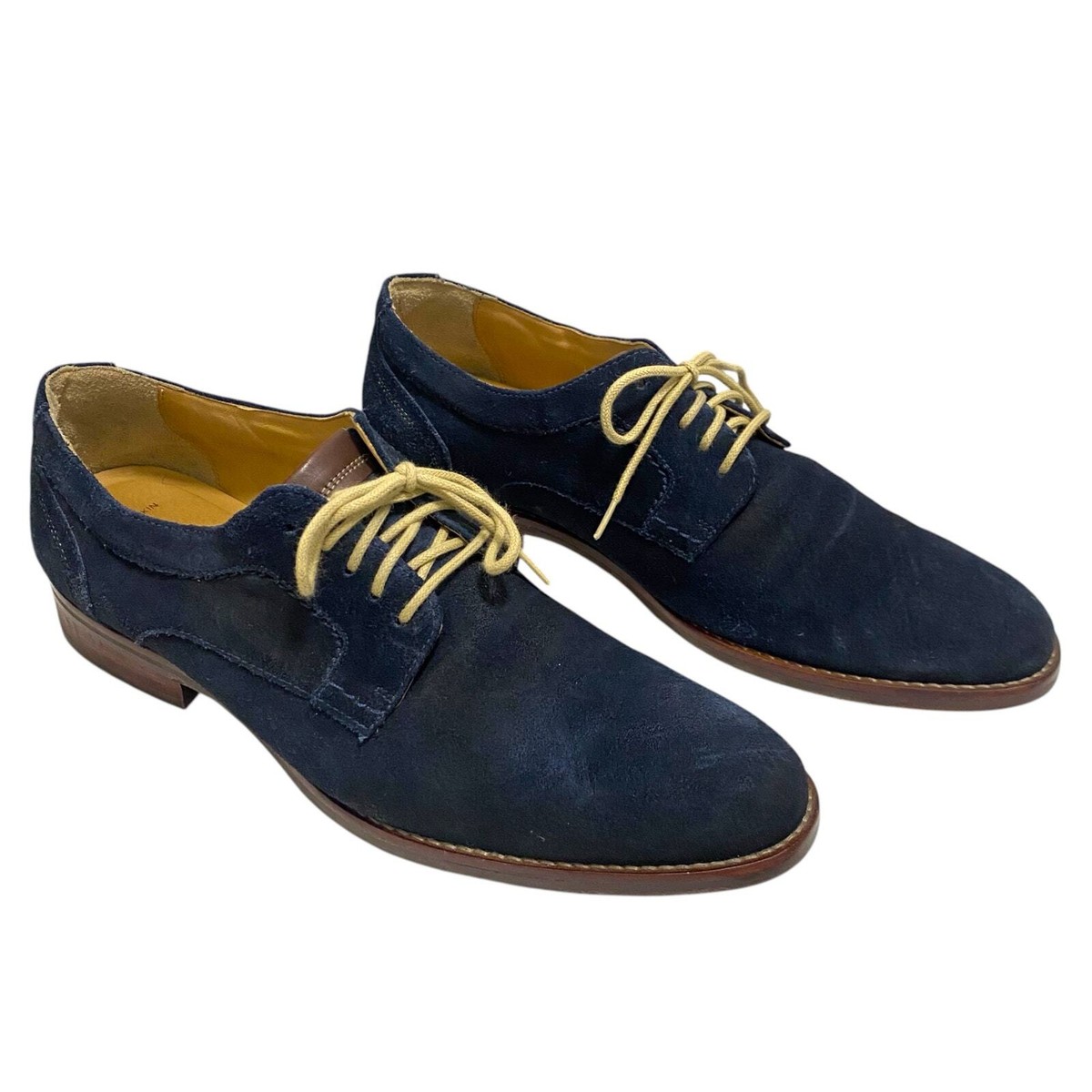 Johnston Murphey Hartley Plain Toe Size 11 Blue Suede Dress