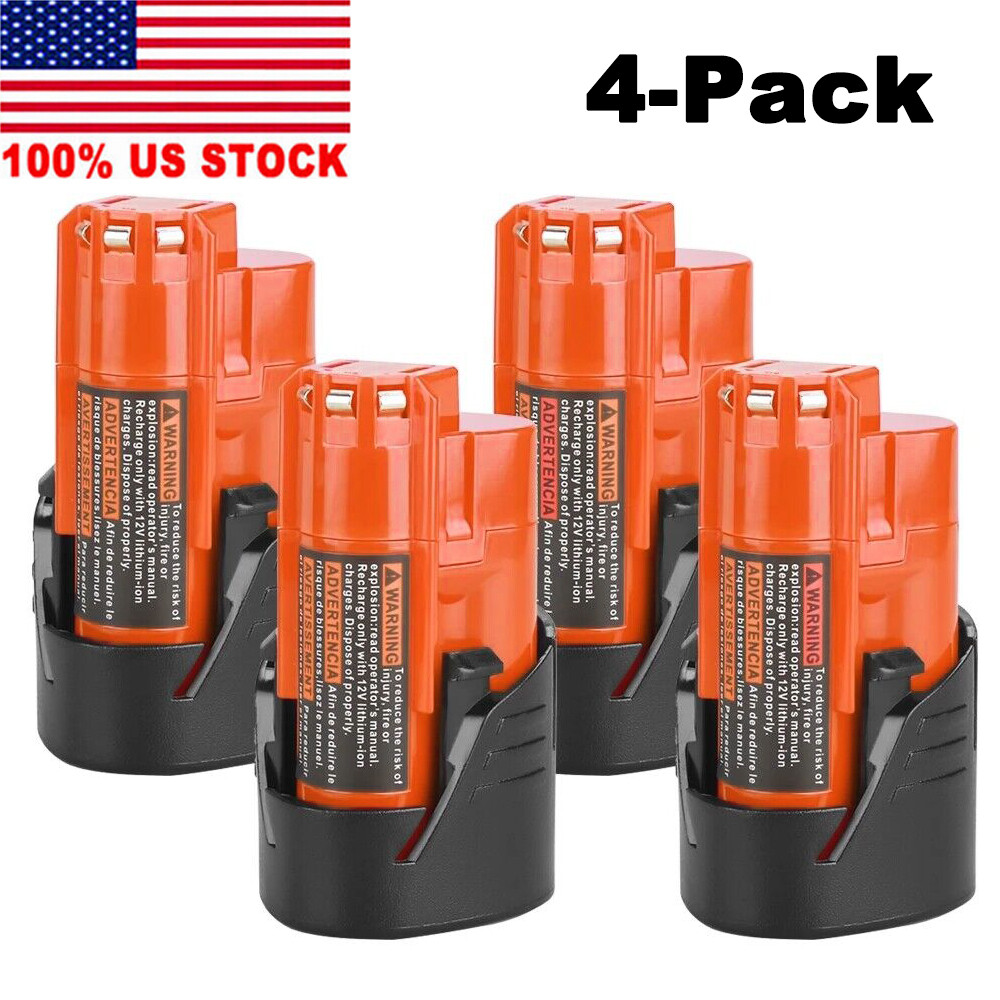 4Pack 3.5Ah M12 Battery for Milwaukee 12V Cordless Tool 48-11-2401 MIL-12A-LI