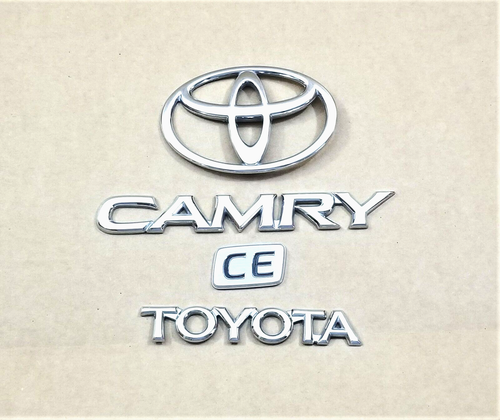 OEM Toyota Camry LE Trunk Emblem Set – 2002–2006 – Chrome, Adhesive Backing (Factory Genuine)