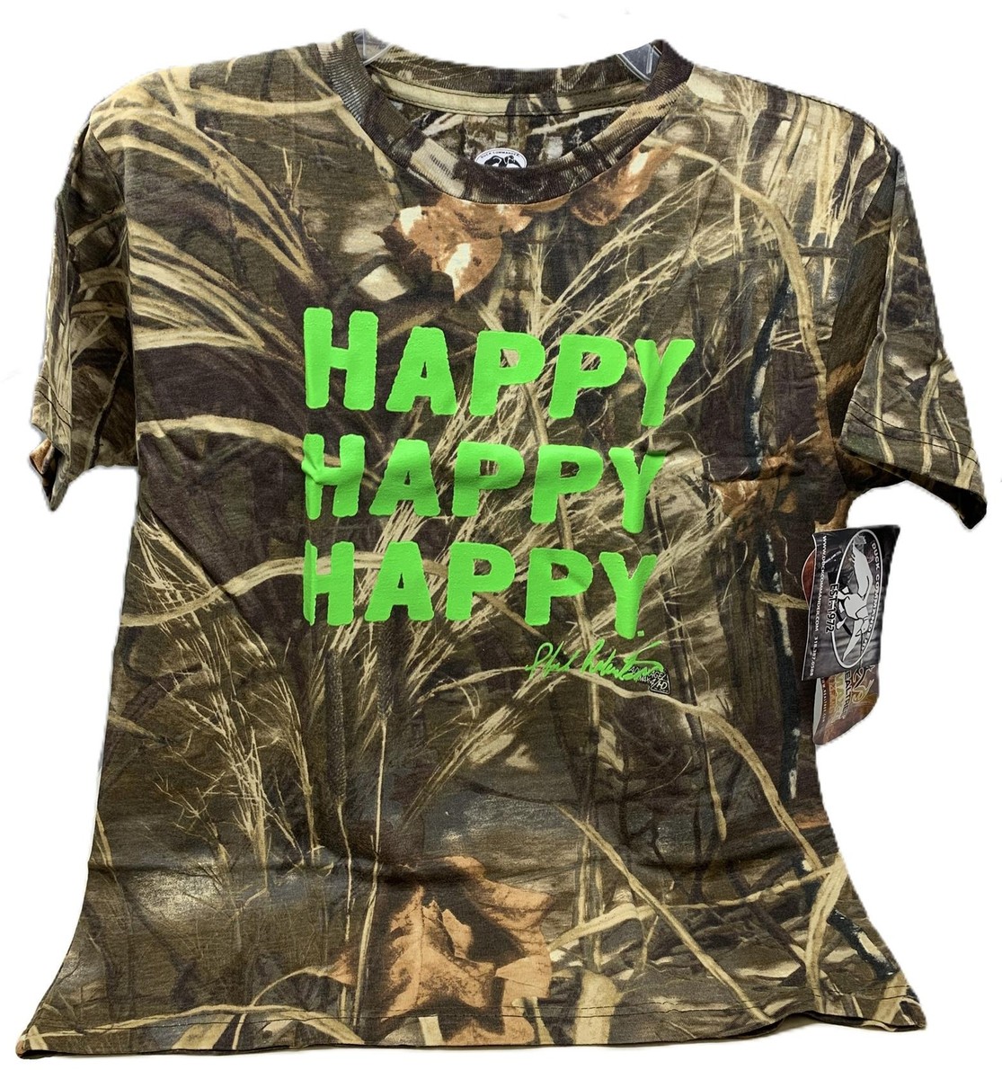 Duck Commander REAL TREE Max-4 Camo T-Shirt - Youth XL, Lime