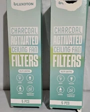 Lot of 2 Luxoton 5 pack Activated Charcoal Air Ceiling Fan Filters