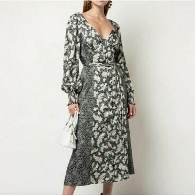asymmetrical hem long sleeve dress Asymmetric Ruffle Hem Mini Dress main image 0
