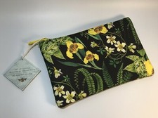 New Art of Nature Botanical Collection Floral Tropical Accessory Pouch Bag 8.5"
