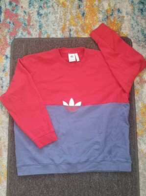 Adidas Men Crew Long Sleeve Adicolor Slice Trefoil Logo Originals Sweater GN3448