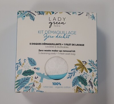 LADY GREEN Make-up-Entferner-Set 5 Abschminkscheiben + 1 Waschnetz /EBNM