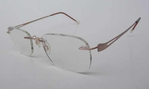 Invicilites Zyloware Zeta T 057 Brushed Gold Eyeglasses Frames Rimless 48 18-135