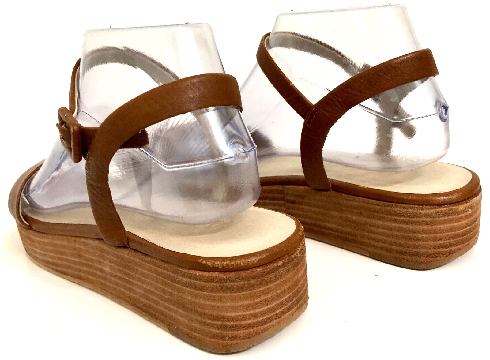 Able Global & Local Brown Platform Leather Sandal… - image 6