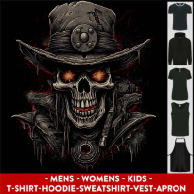 A Heavy Metal Skull Cowboy Demon Evil Herren Damen Kinder Unisex