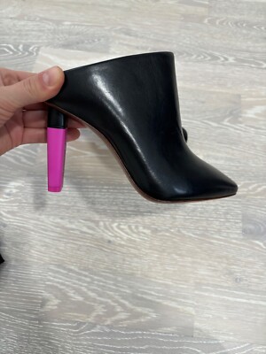 Brand new with box 1680$ Vetements  Mule black with pink highlighter heels 7/37