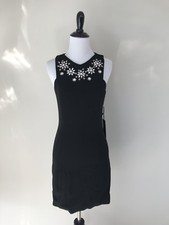 NWT Forever 21 Little Black Dress Embellished Neckline Size Small