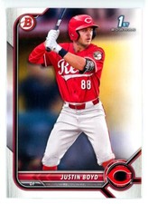 Justin Boyd 2022 1st Bowman Draft #BD13 Reds Rookie RC - QTY
