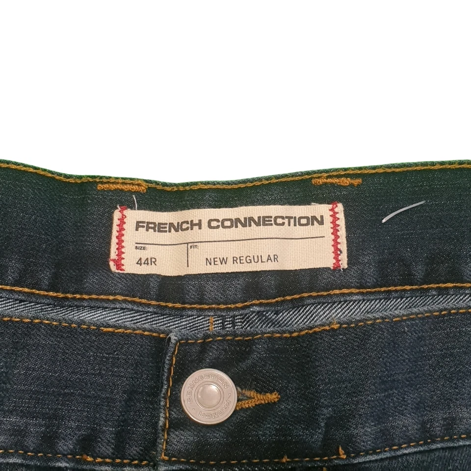 Pantalones de mezclilla French Connection azul oscuro pierna recta botón Reino Unido 5xL W44 L32 para hombre Foto 4 de 4