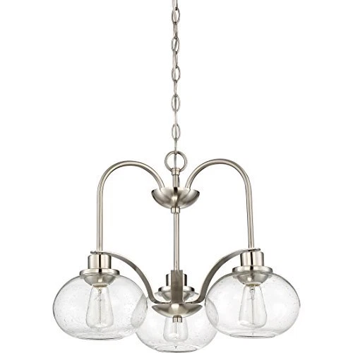 Quoizel TRG5103BN 3-Light Trilogy Dinette Chandelier in Brushed Nickel - Picture 2 of 7