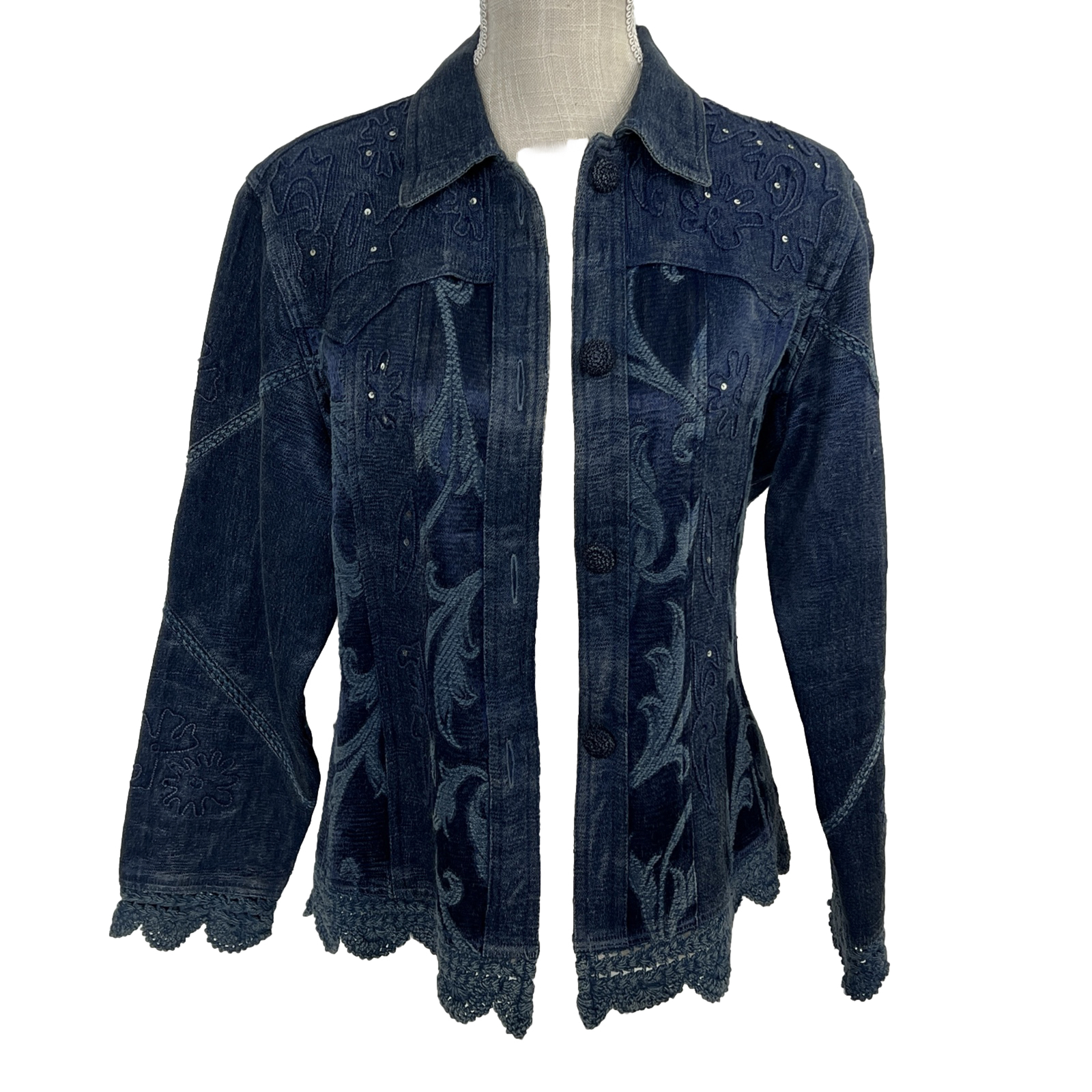 Vintage Flashback Womens Soft Denim Jacket Petite Med… Gem