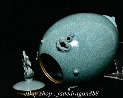 Ancien encensoir brûleur soldes d'encens porcelaine oiseau phénix 14" dynastie chinoise Ru four