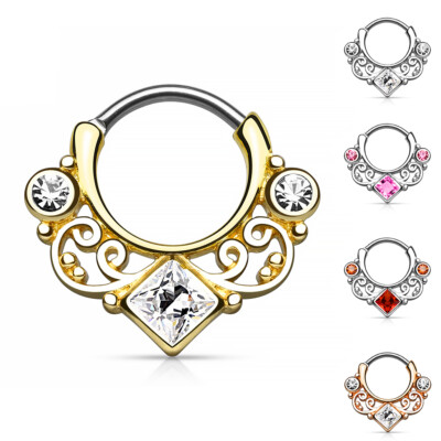 Nasenpiercing Septum Ring Clicker Nasenring Klapp Piercing Nase Zirkonia
