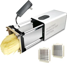 Electric French Fry Cutter, French Fry Cutter Stainless Steel with 1/2 & 3/8 Inc