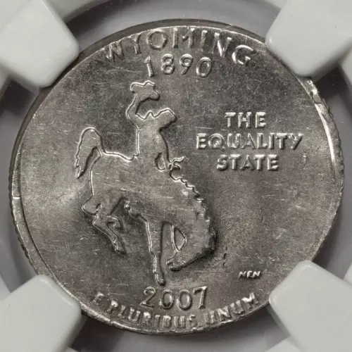 2007 D NGC AU55 Elliptical Clip 4.8 Grams Wyoming Quarter Mint Error Very Rare
