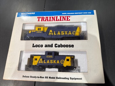Walthers 931-700 HO Scale EMD GP9M Diesel Loco & Caboose Pack - Alaska Railroad