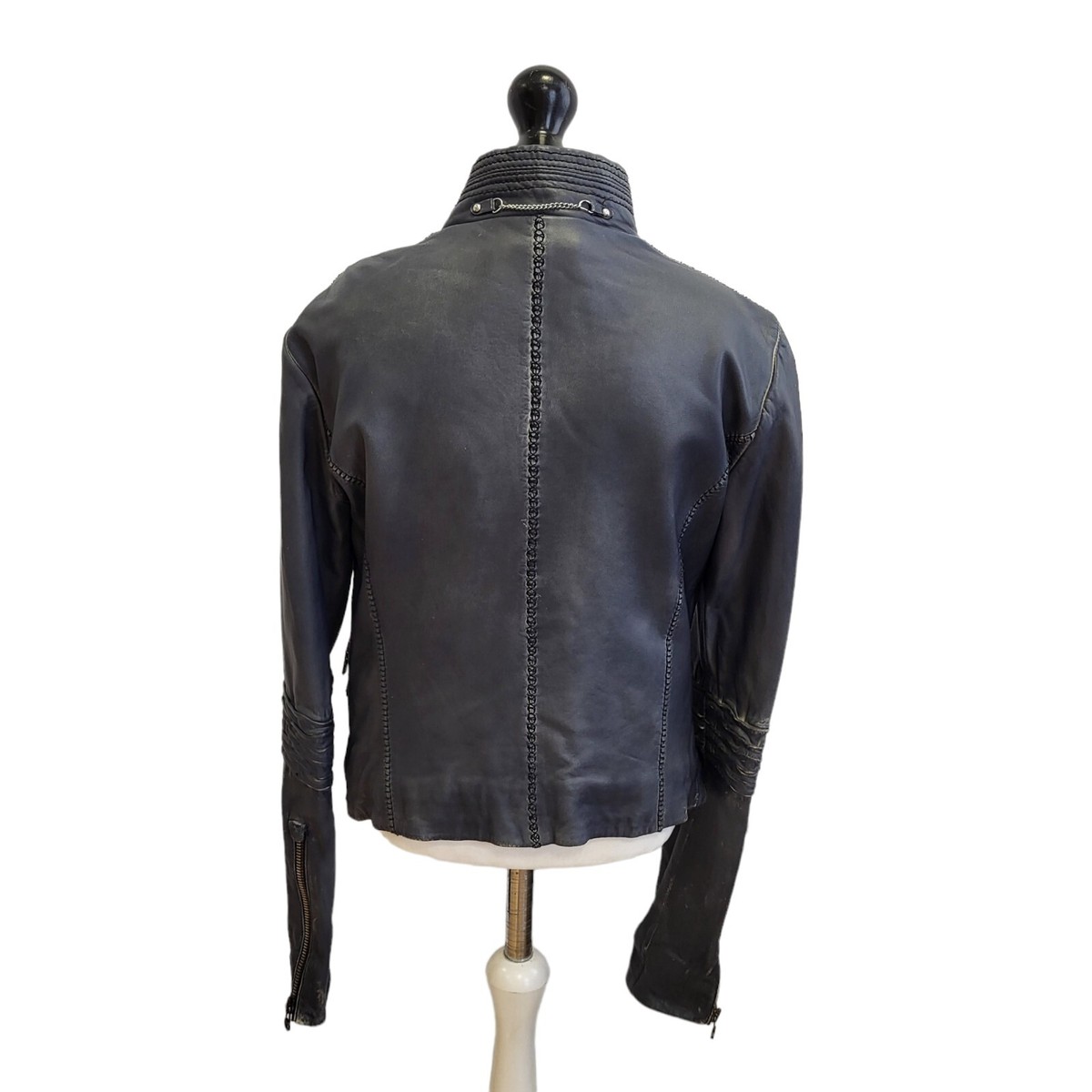 Veste En Cuir Marité François Girbaud Taille 40 - Style Militaire - Occasion Très Bon État