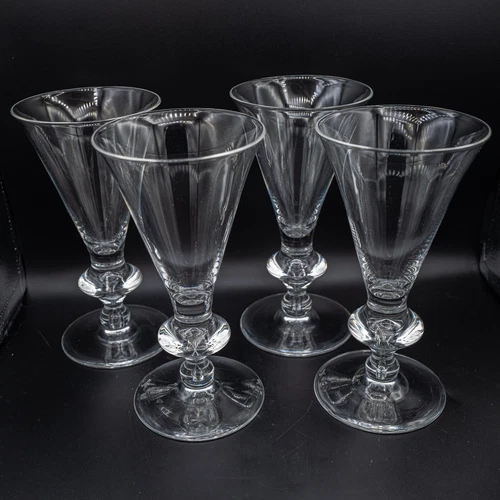 Steuben Glass Crystal 7737 Water Goblet Glasses Set of 4 - 7 1/8" -FREE USA SHIP