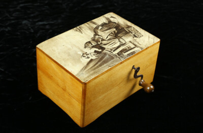Antique Manivelle Music Box Circa 1898 with Dutch Mother, Baby #156 - For PARTS