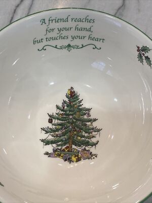 Spode Christmas Tree 6” Revere Bowl Friend Heart Fruit Cereal Serving 