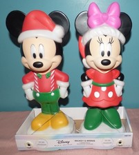 15" Disney Magic Holiday Minnie  Mickey Mouse Blow Mold Christmas Lighted Decor