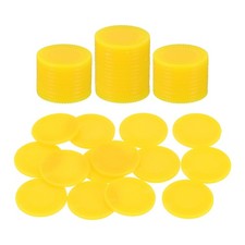 50Pcs 1" Plastic Poker Chips, Bingo Chips Learning Counters, Yellow, Pattern