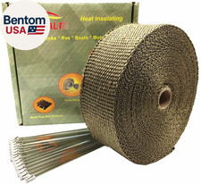 2" X 50' Titanium Exhaust Heat Wrap Roll for Motorcycle Fiberglass Heat Shield T