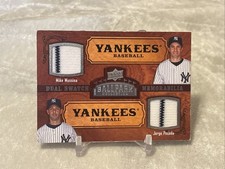 MIKE MUSSINA & JORGE POSADA 2008 UD BALLPARK YANKEES DUAL GAME-USED JERSEY