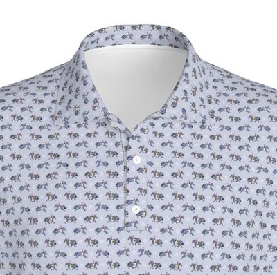Men Golfer Off to the Races Polo Shirt Kentucky Derby Style