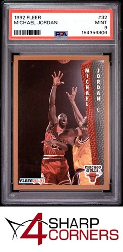 1992 FLEER #32 MICHAEL JORDAN BULLS HOF PSA 9